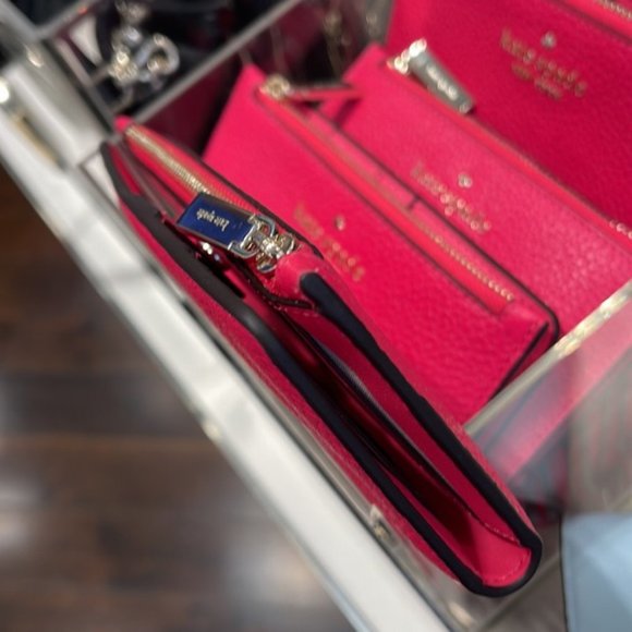 Kate Spade Leila Small Slim Bifold Wallet Bikini Pink Color - Picture 16 of 16